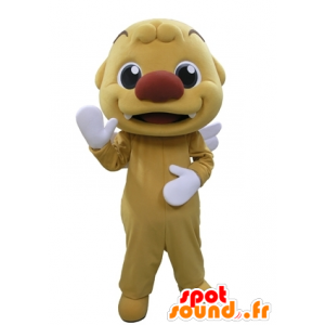 Giallo mascotte pupazzo di neve, allegro, con le ali - MASFR031678 - Umani mascotte