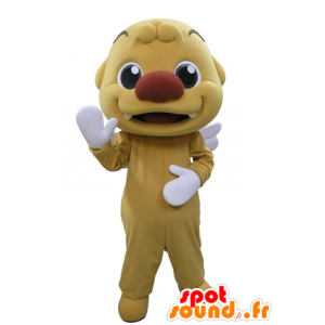 Keltainen lumiukko maskotti, iloinen, siivet - MASFR031678 - Mascottes Homme
