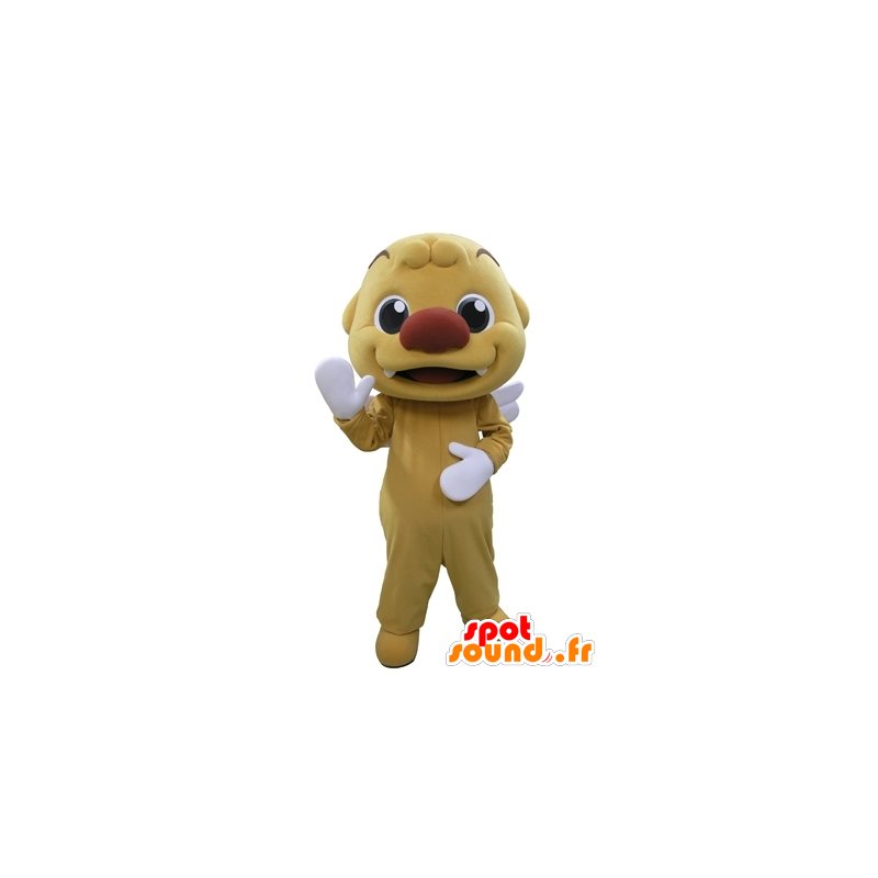 Mascote do boneco de neve amarelo, alegre, com asas - MASFR031678 - Mascotes homem