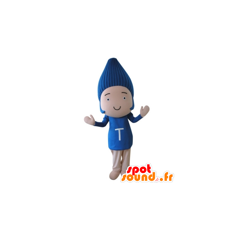 Babydukke maskot med blåt hår - Spotsound maskot kostume