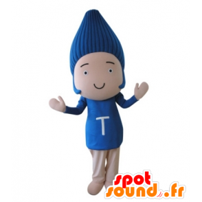 Pop mascotte met blauw haar - MASFR031685 - mascottes objecten