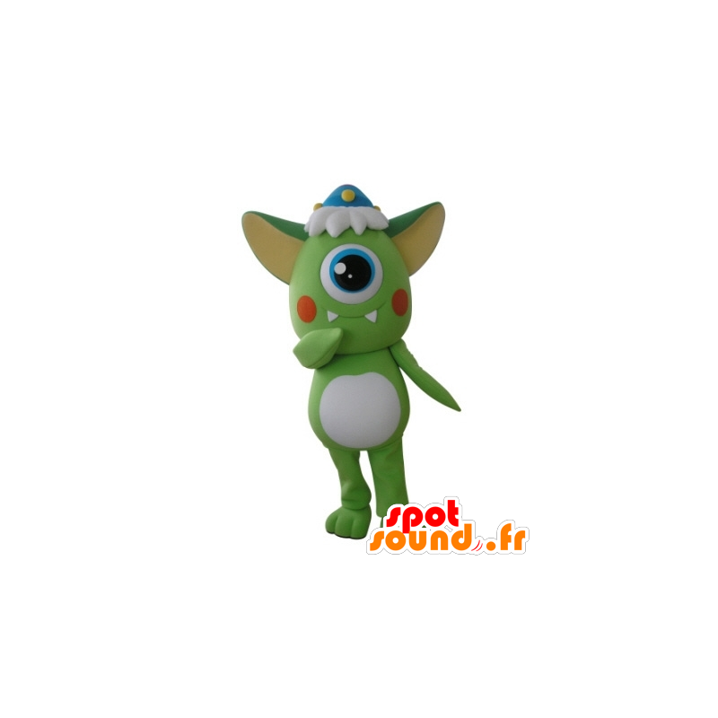 Mascot green alien, cyclops - MASFR031691 - Missing animal mascots