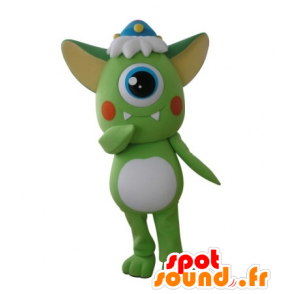 Grön främmande maskot, cyclops - Spotsound maskot