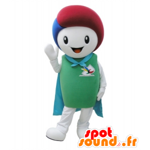 Bianco e verde mascotte uomo con un mantello - MASFR031695 - Umani mascotte