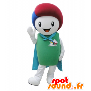 Mascotte de bonhomme blanc et vert avec une cape - MASFR031695 - Mascottes Homme