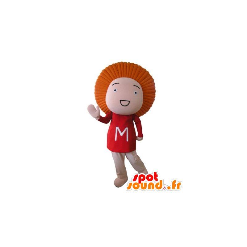 Pop mascotte met oranje haar - MASFR031696 - mascottes objecten
