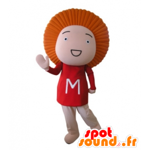 Pop mascotte met oranje haar - MASFR031696 - mascottes objecten