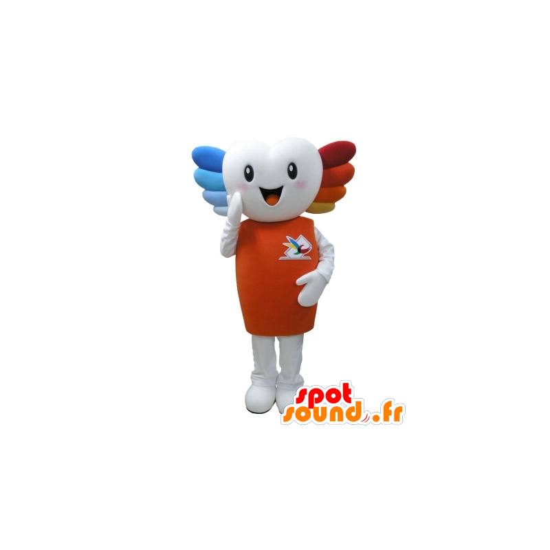 Hvit Snowman Mascot med farget hår - MASFR031697 - Man Maskoter