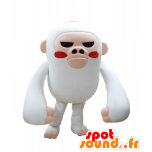 Mascotte de singe blanc et rose à l'air farouche - MASFR031698 - Mascottes Singe