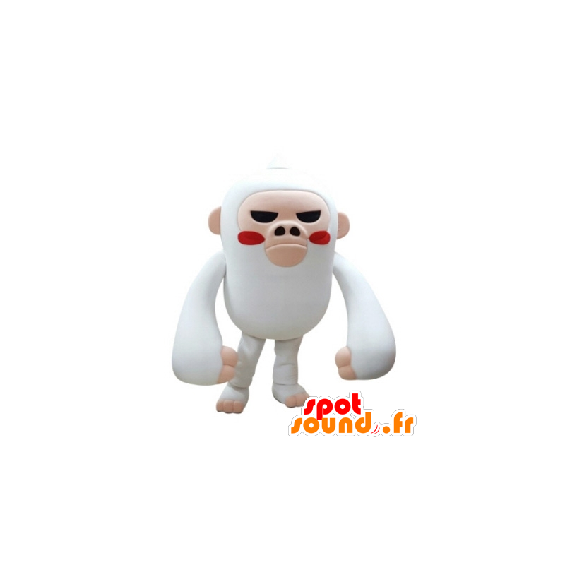 White Monkey Maskottchen und stieg heftig zu schauen - MASFR031698 - Maskottchen monkey