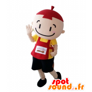 Mascotte kleurrijke kleine jongen met een bib - MASFR031699 - Mascottes Boys and Girls