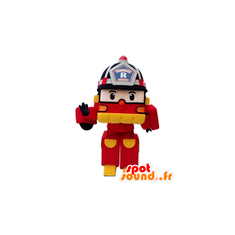 Mascotte de camion de pompier façon Transformers - MASFR031700 - Mascottes d'objets
