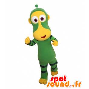 Mascotte scimmia verde e giallo. futuristico mascotte animale - MASFR031702 - Scimmia mascotte