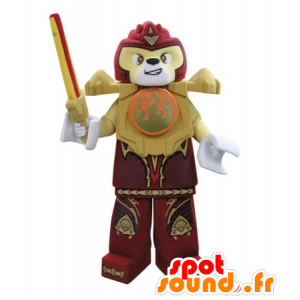 La mascota de Lego, tigre amarillo y rojo con una espada - MASFR031704 - Mascotas de tigre