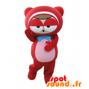 Mascotte de bonhomme rouge, de nounours, très rigolo - MASFR031717 - Mascotte d'ours