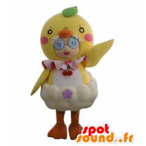 Mascot girl disguised in giant chick - MASFR031719 - Mascots boys and girls