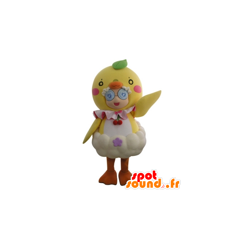 Mascot girl disguised in giant chick - MASFR031719 - Mascots boys and girls