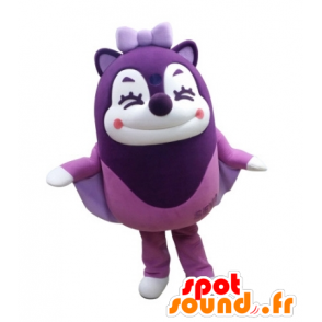 Purple mascot flying squirrel in the air laughing - MASFR031723 - Mascots squirrel