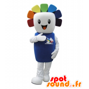 Mascotte de bonhomme blanc avec les cheveux colorés - MASFR031730 - Mascottes Homme