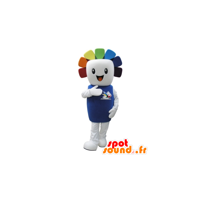 Mascotte de bonhomme blanc avec les cheveux colorés - MASFR031730 - Mascottes Homme