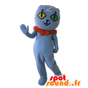 Gatto mascotte muro con gli occhi. blu orsacchiotto mascotte - MASFR031733 - Mascotte orso
