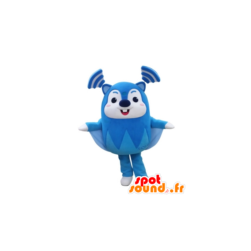 Blauwe vliegende eekhoorn mascotte en wit, erg grappig - MASFR031734 - mascottes Squirrel