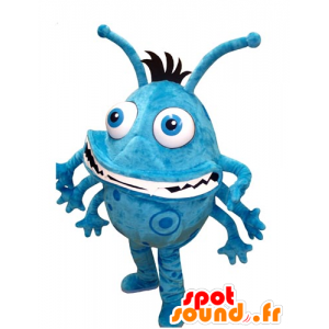 Monster mascot, blue and white bacteria - MASFR031738 - Monsters mascots
