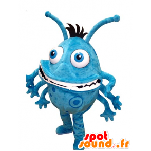 Monster mascot, blue and white bacteria - MASFR031738 - Monsters mascots