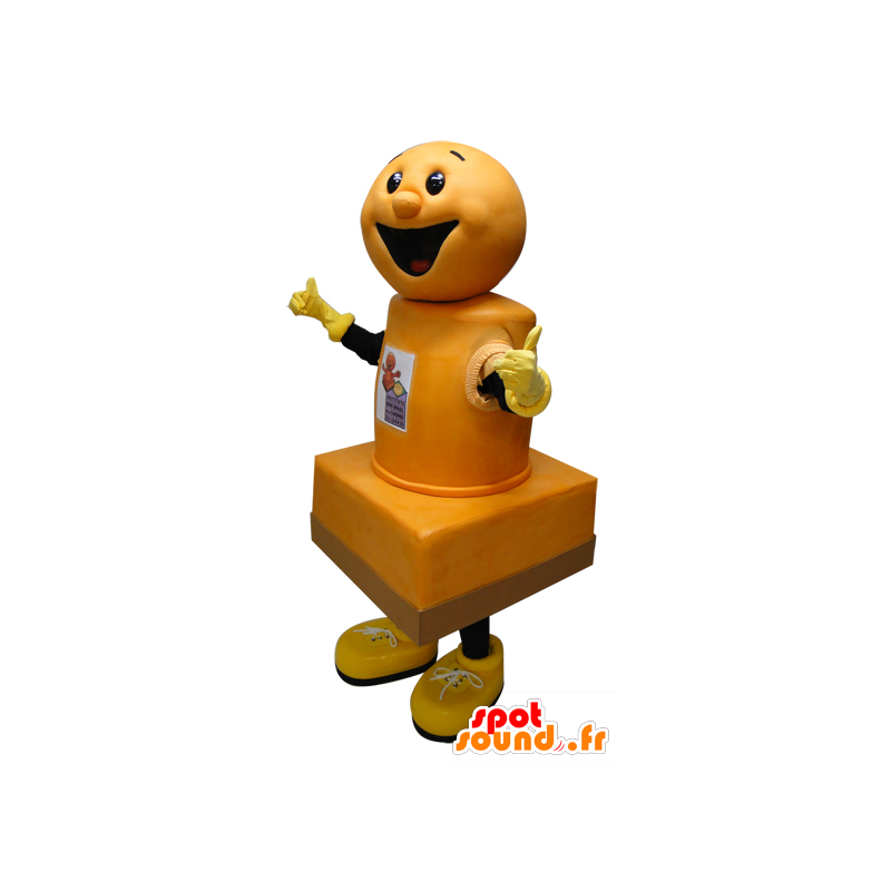 Giallo inchiostro pad mascotte, gigante e sorridente - MASFR031741 - Mascotte di oggetti