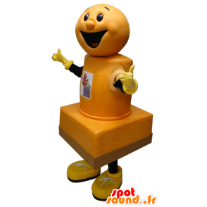 Giallo inchiostro pad mascotte, gigante e sorridente - MASFR031741 - Mascotte di oggetti