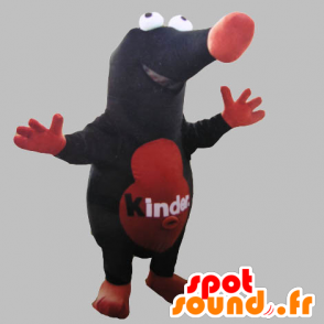 Mascotte talpa gigante rosso e nero - MASFR031742 - Animali della foresta