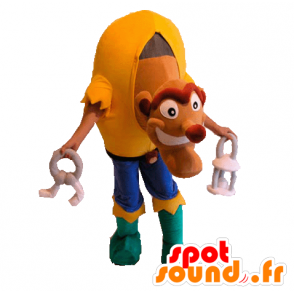 Mascot pukkelrygg monster med et fargerikt antrekk - MASFR031743 - Maskoter monstre