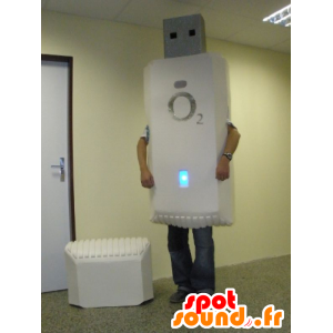 Hvid, kæmpe USB-nøglemaskot - Spotsound maskot kostume