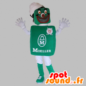 Mascot grünen und weißen Mann, alles lächelt - MASFR031752 - Menschliche Maskottchen