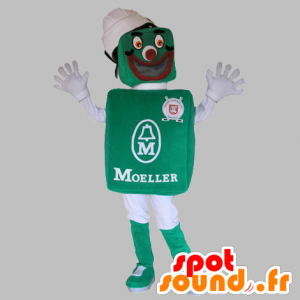 Mascotte de bonhomme vert et blanc, très souriant - MASFR031752 - Mascottes Homme