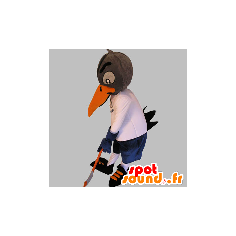 Fuglemaskot, grib i hockeyudstyr - Spotsound maskot kostume