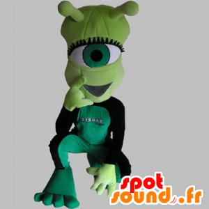 Mascotte alien cyclops, groen, erg grappig - MASFR031756 - uitgestorven dieren Mascottes