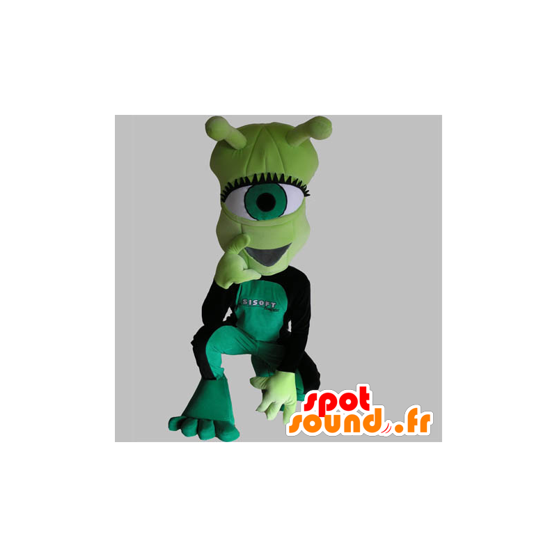 Mascot ciclope aliene, verde, molto divertente - MASFR031756 - Mascotte animale mancante