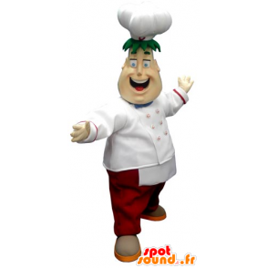 Chef mascotte met een schort en een koksmuts - MASFR031757 - Human Mascottes