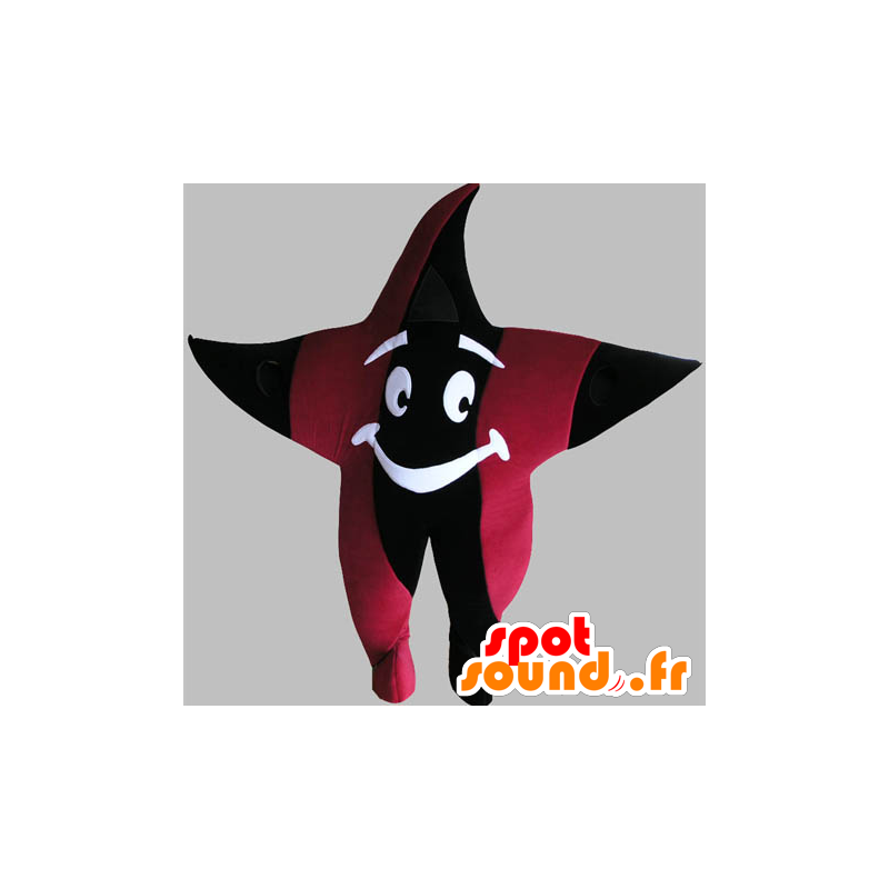 Kæmpe stjernemaskot, sort og rød - Spotsound maskot kostume