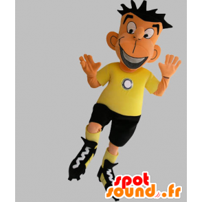 Mascotte di calcio in abito nero e giallo - MASFR031760 - Mascotte sport