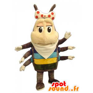 Mascot čip, hmyz hnědá a béžová 6 nohama - MASFR031765 - maskoti Insect