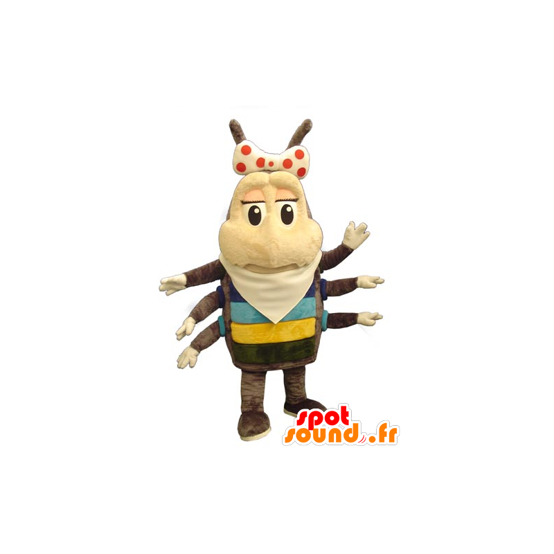 Mascot chip, insekt brun og beige 6 bent - MASFR031765 - Maskoter Insect