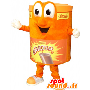 Orange låda maskot. Chokladdrinkmaskot - Spotsound maskot