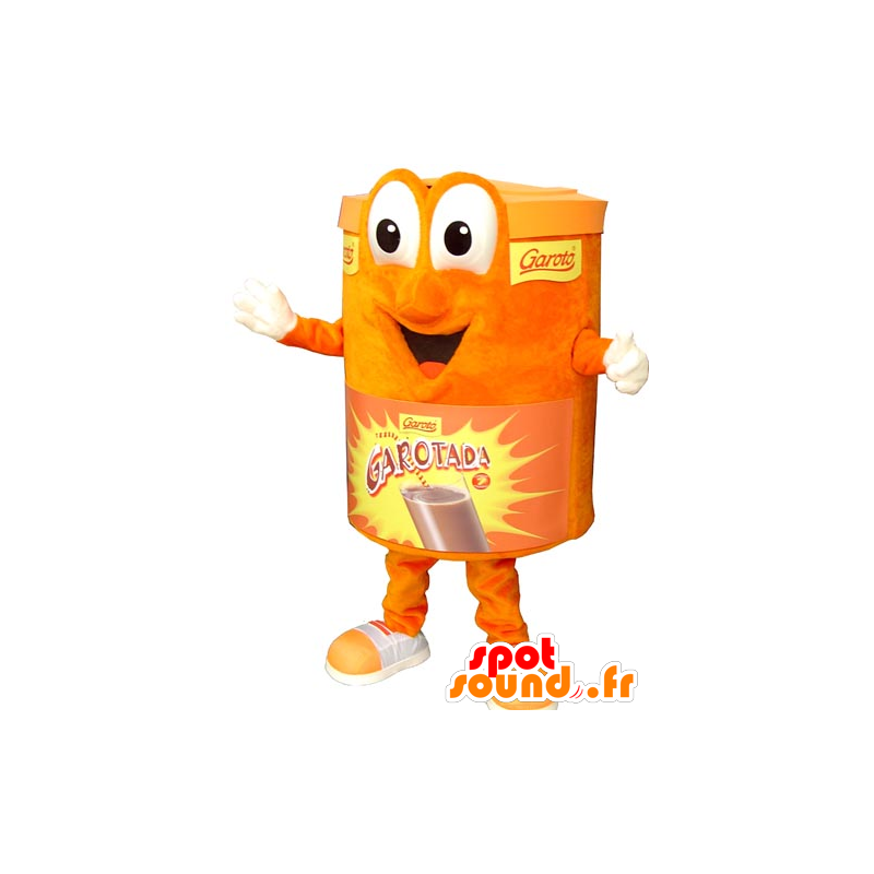 Orange box mascot. Mascot chocolate drink - MASFR031768 - Mascots of objects