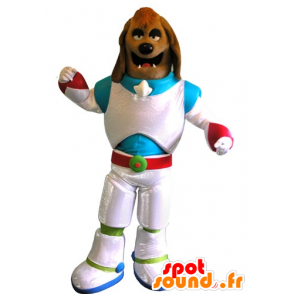 Bruine hond mascotte verkleed als een ruimtevaarder - MASFR031772 - Dog Mascottes