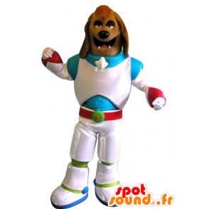 Brun hund maskot kledd som en spaceman - MASFR031772 - Dog Maskoter