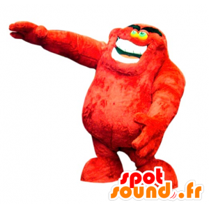Mascot rød monster, furry, skånsom og morsom - MASFR031774 - Maskoter monstre