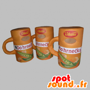 3 mascots soup. 3 bowls of soup - MASFR031775 - Mascots of objects