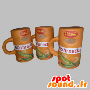 3 mascotte zuppa. 3 ciotole di zuppa - MASFR031775 - Mascotte di oggetti